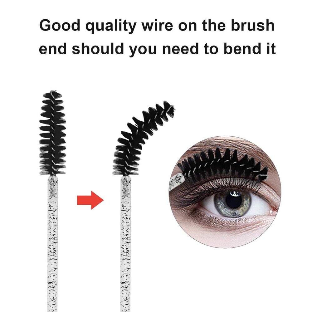 Soft Fiber Eyelash Brush Kit - 100PCS Disposable Applicators with Container - Picture 2 of 7
